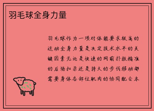 羽毛球全身力量